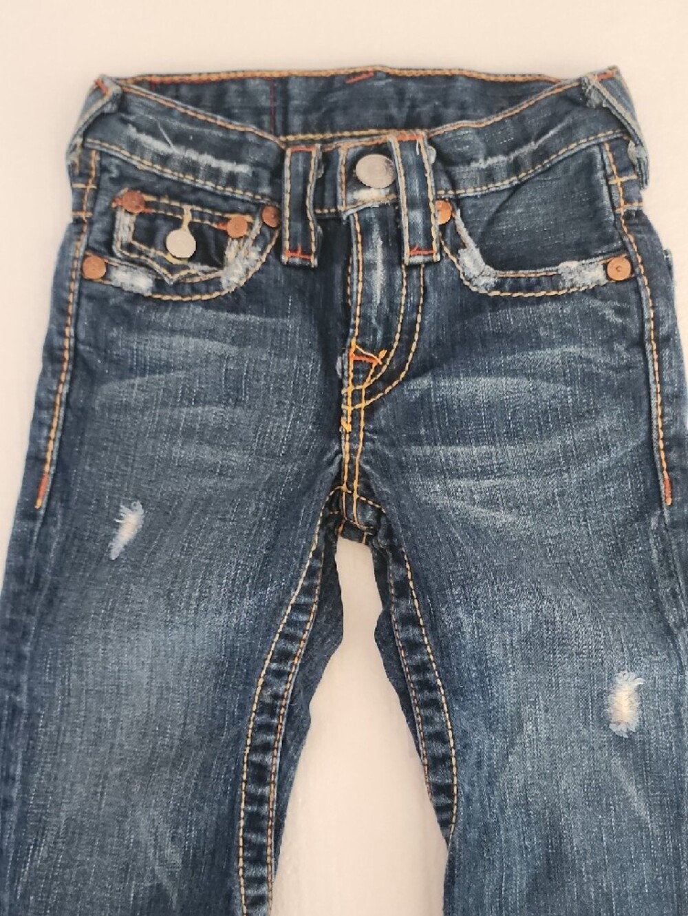 True Religion Indigo Blue Distressed Pocket Jeans - Picture 2 of 8